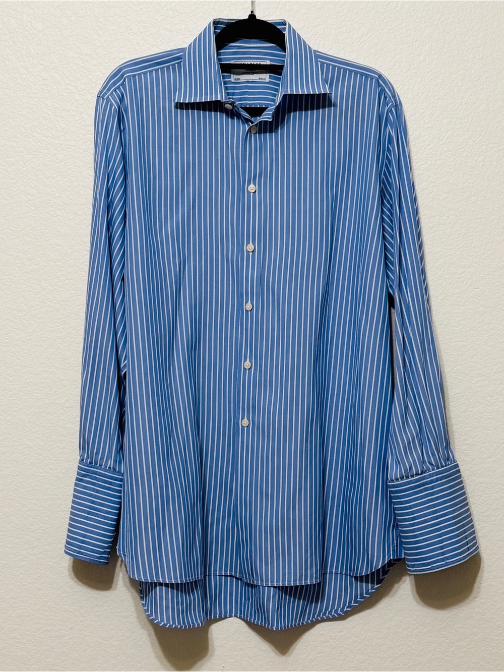 🦕 Charles Tyrwhitt| EUC Men’s Blue White Stripe Cotton Dress Shirt 16/33